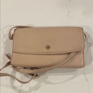 Tory Burch Beige Leather Crossbody Bag